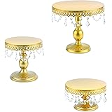 Cutefit 3 set Gold Cake Stands Cake Stands for Dessert Table of 8inch 10inch 12inch Wedding Cake Stand Dessert Stands