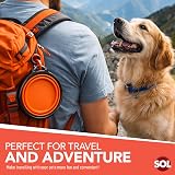 SOL 2pk Large Collapsible Dog Bowl; Portable Silicone Travel Bowl with Clip view 8