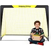 Happy Jump Portable Soccer Goal 7x5 &amp; 5x3.6 FT, Large-Frame Training Net | Great for Kids Ages 6-14 Skill Development, Ideal for Backyard Park School Beach Indoor Outdoor, Easy Fold Durable Dacron Net