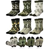 Croloose 6 Pairs Christmas Army Gifts Men Camo Veteran Crew Socks Patriotic Military Army Cotton Socks Birthday Christmas Gifts for Soldiers Military Enthusiasts