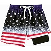 Cozople Boys Swim Trunks with Boxer Brief Liner Compression Swimwear Quick Dry Swim Shorts Bathing Suits 7-20 Years