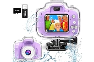 FKATEEN Kids Camera Waterproof Underwater Camera for 3-12 Year Old Boys Girls 2 Inch IPS Screen 1080P HD Digital Kids Video Camera Indoor Outdoor Action Cameras Best Christmas Birthday Gifts