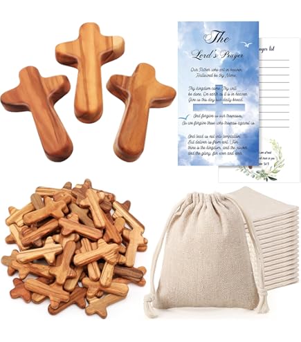 Amazon.com: Wenqik 25 Sets Small Olive Wood Crosses Bulk Holding
