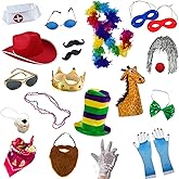 Funny Party Hats Photo Booth Props - for Parties - Assorted Kit (18 Pc Adult Props)