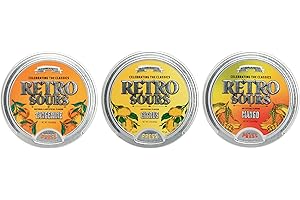 Retro Sours | Hard Tangy Candy | Brought To You By Iconic Candy (3, Tangerine, Mango, Citrus)