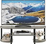 Furinno TURN-S-TUBE TV Stand 55 Inch Oak Grey 3-Tier Entertainment Center view 4