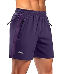 Pudolla Men's Running Athletic Shorts with 3 Zipper