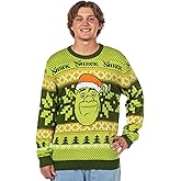 Bioworld Shrek Ugly Sweater for Christmas Men's Santa Hat Adult Holiday Knit Pullover