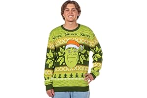 Bioworld Shrek Ugly Christmas Sweater Men's Santa Hat Adult Holiday Knit Pullover