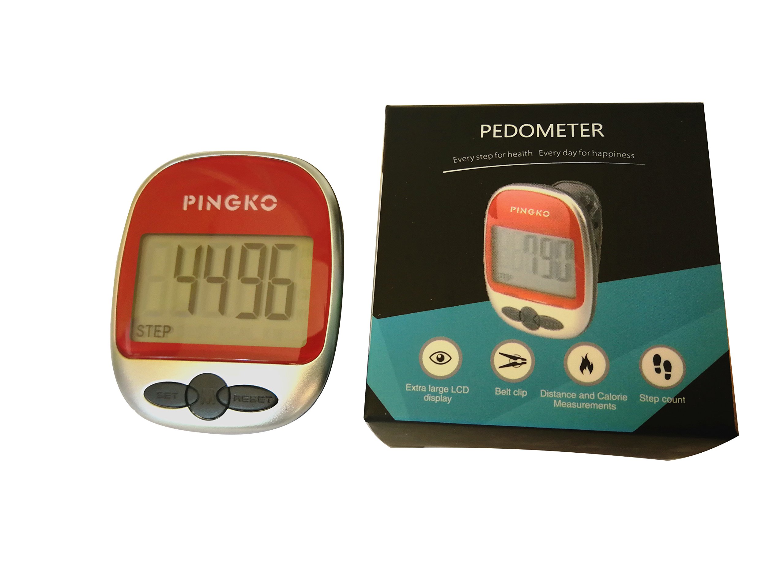 PINGKO Best Pedometer for Walking Accurately Track Steps Portable Sport