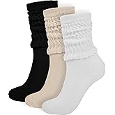 BomKinta Crew Slouch Socks Women - Retro Scrunch Short Sock - Soft Solid Ankle Socks - Gifts for Womens Size 5-11