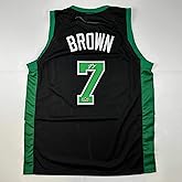 Facsimile Autographed Jaylen Brown Boston Black Reprint Laser Auto Basketball Jersey Size Men's XL