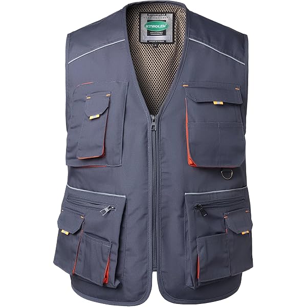 BLAKLADER Men's RipStop Kangaroo Mesh Work Vest with Utility