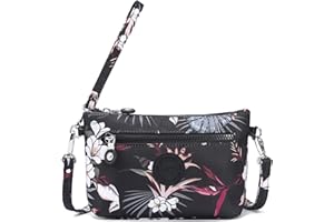 AOCINA Printed Wristlet Wallets Mini Crossbody Bags for women Nylon Clutch Purses with Card Slots & Multi-Pockets