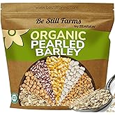 Organic Pearl Barley Grain 4.8lb - Pearled Barley Seeds for Soup Pot | Not Hulled Bulk - Similar to Hulless Barley - Quick Cook for Porridge Cereal - USDA Organic | Vegan