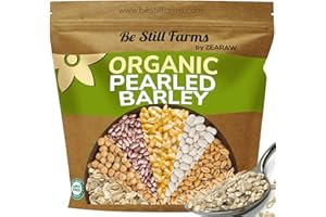 Be Still Farms Organic Pearl Barley Grain (4.8lb) - Pearled Barley Seeds for Soup Pot in Bulk - Not Hulled | Similar to Hulless Barley | Quick Cook Barley for Porridge Cereal | USDA Organic | Vegan