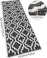 SHACOS Black Runner Rug 50 x 150 cm Non Slip Washable Hallway Rug view 7