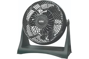 EZ-Chill 8" 3-Speed Wall-Mountable High-Velocity Fan with Plastic Blades and 180-Degree Adjustable Tilt, Black, MTTP12-8