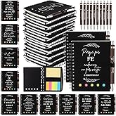 Kosiz 40 Pcs/20 Set Christian Gifts Prayer Journal Notebook Bulk for Women Journal Spiral 5.3x4.1 in, Religious Bible Verse Pen Sticky Note for Valentines Church Faith Based(Black,Spanish)