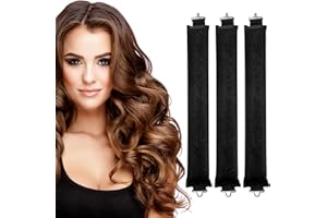 SunMine Heatless Hair Curler 3pcs Overnight Hair Curling Set Satin Jumbo Flexi Rods to Sleep in for All Hair Types