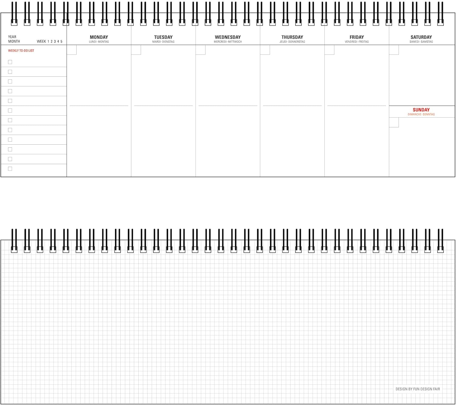 Plan Your Week Weekly Planner Pad Scheduler Wirebound Undated Weekly Pad (Mint) BigaMart