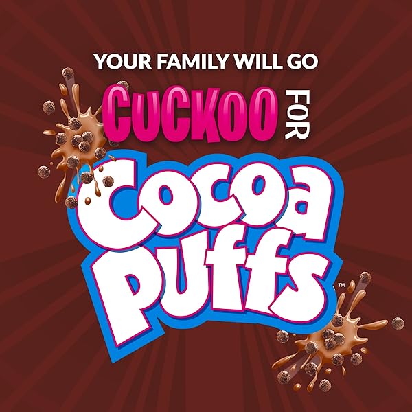 COCOA PUFFS, CHOCOLATE BREAKFAST CEREAL WITH WHOLE GRAINS, GIANT SIZE, 25.8 OZ
