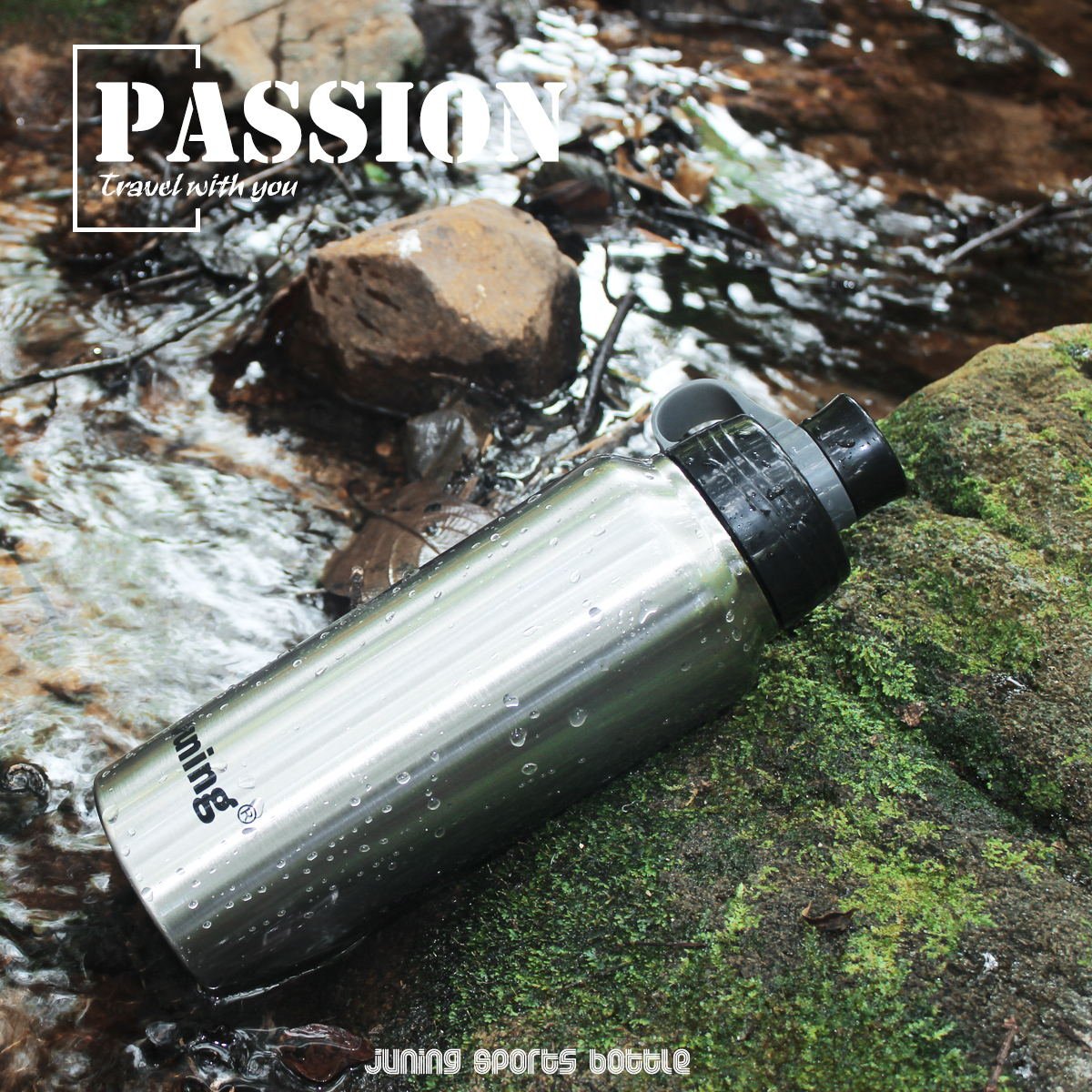 Stainless Steel Sports Water Bottle Double Wall Vacuum Sealed 32 Oz JUNING