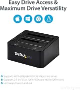 StarTech Dual-Bay USB 3.0 SATA IDE Hard Drive Docking Station 2.5/3.5 SSD HDD view 4