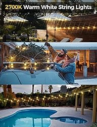 XMCOSY+ Patio Lights 75Ft Dimmable LED Outdoor