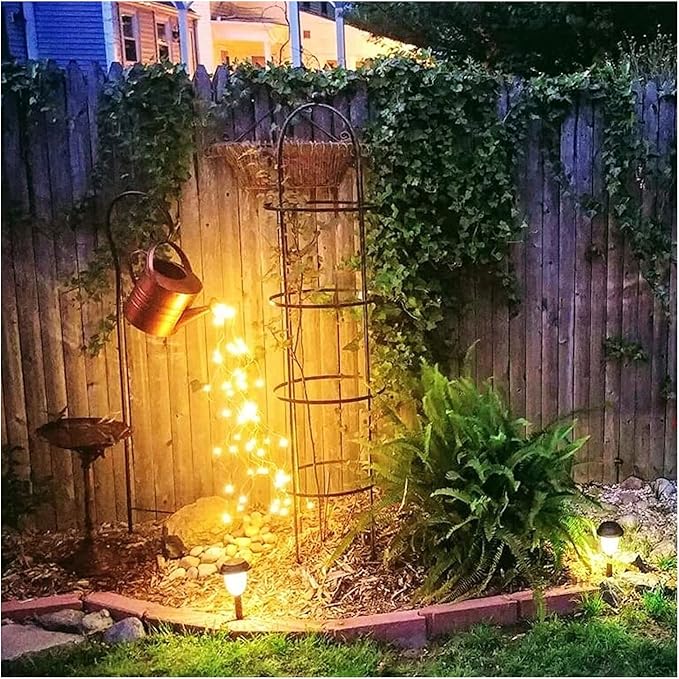 Watering Can Light Metal Garden Yard Landscape Path String Lights