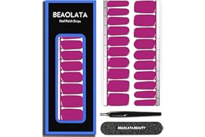 Beaolata Nail Polish Strips Long Lasting, 20Pcs Wraps, Easy Apply& Remove Salon Quality Gel Nail Stickers (Dry Prune Pink)