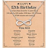 UNGENT THEM Happy 10th 11th 12th 13th 14th 16th 18th 21st Birthday Gifts, Love is Forever Infinity Cross Necklace Religious Presents for Women Her