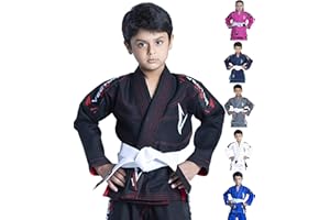 Vector Sports Brazilian BJJ Gi Jiu Jitsu Gi for Child Kids Gi Uniform Durable Pant & Jacket 100% Cotton with Free Belt