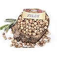 Jerusalem Olive Wood Round Beads Jewelry 5mm Holyland Figure (60 Beads) with Zuluf Certificate | Olive Wood Wooden Beads for Crafts - Bracelet Rosary and Jewelry Making | Small Beads BEAD002