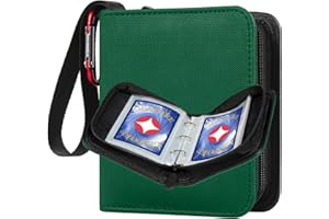 GEAoffice Mini Size Card Binder 1 Pocket, 80 Pockets Small Trading Card Album Book with 40 Removable Sleeves, 80 Top Loading 