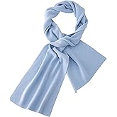 RYYOYY Elegant 100% Cashmere Scarf for Women Luxury Warm Scarves Baby Blue