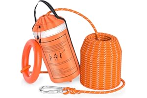 AYSTKNIET AnKun Water Rescue Throw Bag with 50/70/98FT Length of Rope in 3/10In Tensile Strength Rated to 2000lbs, Emergency Rescue Rope for Kayaking, Boating, Fishing, Rafting, High Visibility Safety Equipment