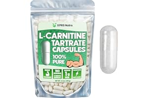 XPRS Nutra L Carnitine Supplement - 360 Capsules of L Carnitine Tartrate - 6 Month Supply of L-Carnitine 500mg Capsules - 180 Servings of L-Carnitine 1000mg Capsules