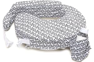 My Brest Friend Original Nursing Pillow Enhanced Ergonomics Essential Breastfeeding Pillow Support For Mom & Baby W/ Convenient Side Pocket, Double Straps & slipcover, Midnight Poppy