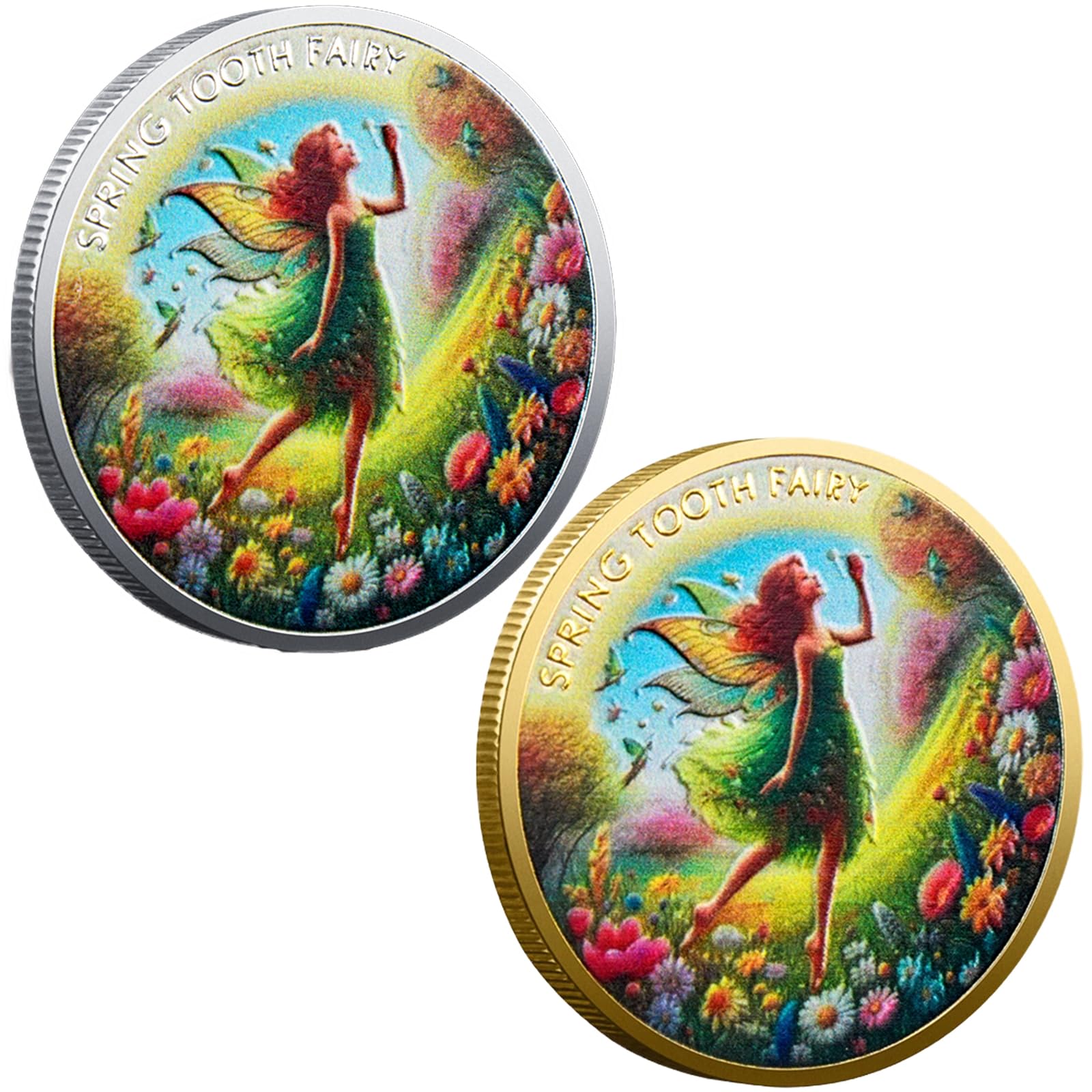 Photo 1 of Children's Breast Teeth Medal Tooth Fairy Magic Coin Change Teeth Moonlight Pact Fear of Losing Teeth Shenanigans to Open The Child's First Growth Ceremony(2PCS)