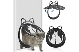 Morikey Cat Door for Screen Door, 9.3×9.5 Inch Inside Openning Cat Door, Pet Screen Door with Lockable Magnetic Flap for Dogg