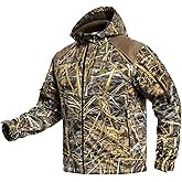 VOTAGOO Quiet Hunting Jacket Softshell Fleece-Lined Camouflage Clothes Clothing Gear Hoodie Coat For Men