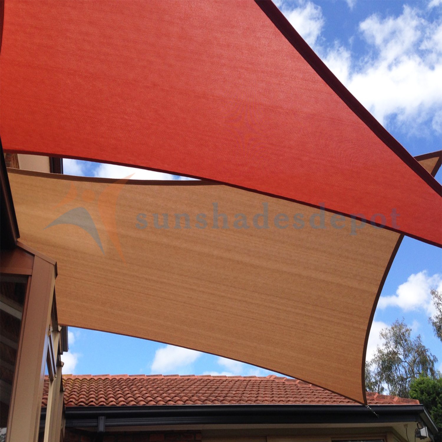 TANG Sunshades Depot 8'x8' Brown Sun Shade Sail with 6" in Hardware Kit