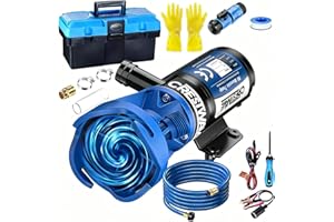 CrestWave RV Macerator Pump - Fast 4-Minute Emptying for RV & Boat Tanks | 12GPM, 10FT Lift | 12V 144W Copper Motor, SK5 Blad