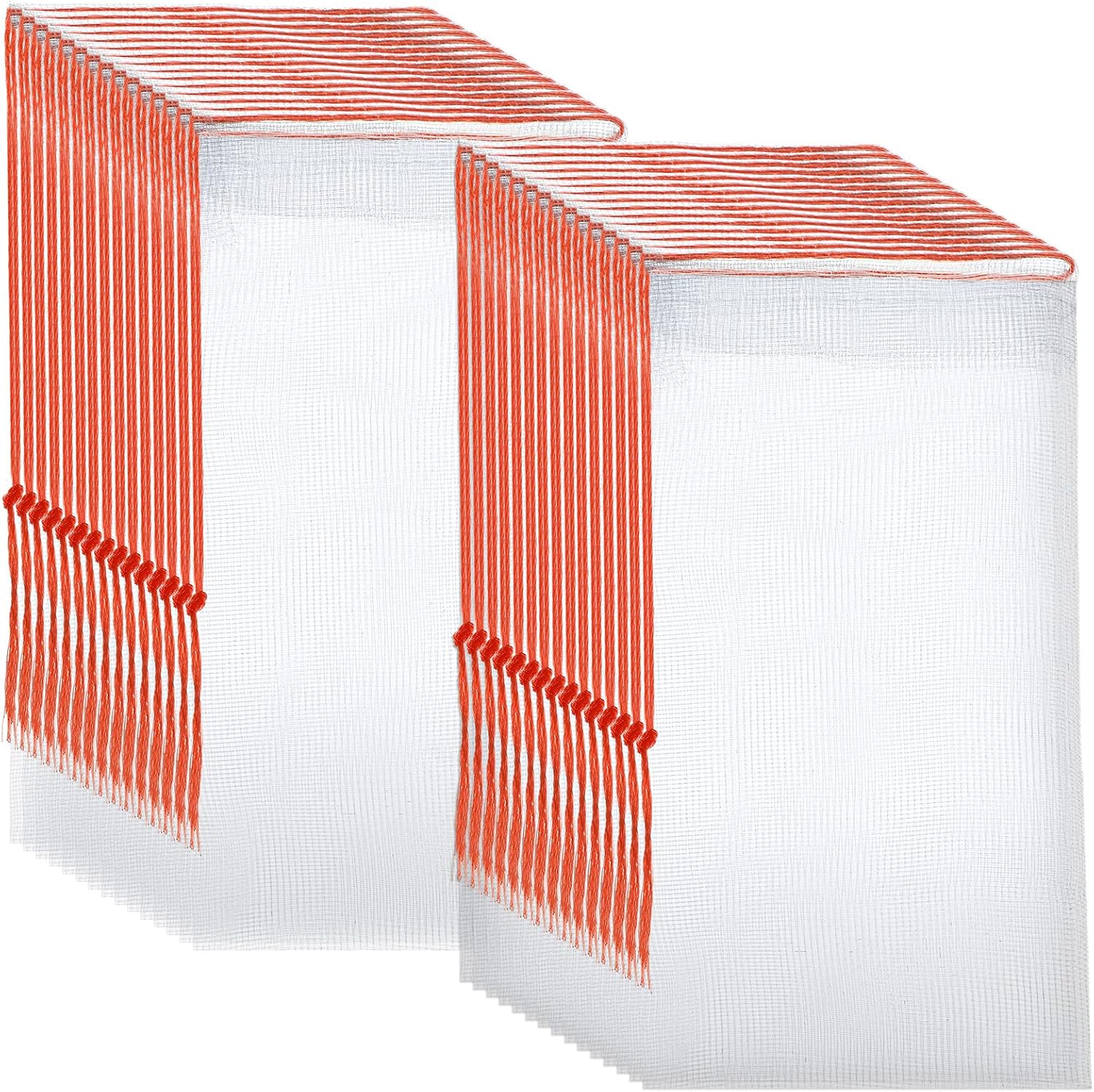 30 Pieces Fruit Protection Bag with Drawstring Garden Netting Bag Garden Plant Net Cover Mesh Netting Reusable Nylon Mesh Bird Barrier Netting for Fruit, Plant, Vegetable (10 x 15 cm/ 4 x 6 Inch)