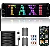LED Light Signs for Car, 13''x 3'' Flexible LED Matrix Panel, Bluetooth App Control DIY Programmable Scrolling Sign for Car Taxi Store Hotel