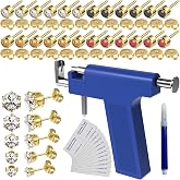 YINPAD 69 pcs Ear Piercing Gun, Reusable Ear Piercing Kit | Home Piercings Tool, for Earlobe Cartilage Helix Tragus, for Women Girls Teens (Golden)
