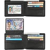 Wallet for Men-Genuine Leather RFID Blocking Bifold Stylish Wallet With 2 ID Window