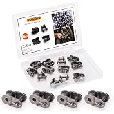 #40 Chain Master Link, 6Pcs 1/2" Pitch Chain Offset Half Link Roller | Made of Carbon Steel Materials, Durable Anti-Rust, Master Link for Mini Bike Bicycle Karting Scooter