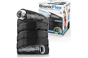 Bionic Flex 50’ Garden Hose, Ultra Durable & Lightweight Weatherproof Outdoor Garden Yard Water Hose, 600 PSI Crush/Tear Resistant EZ Connect Metal Fittings, Kink Free